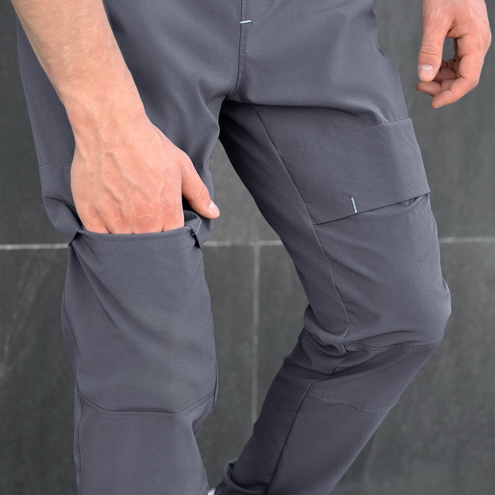 Чоловічі штани джогери з кишенями антрацит Pobedov Vershyna