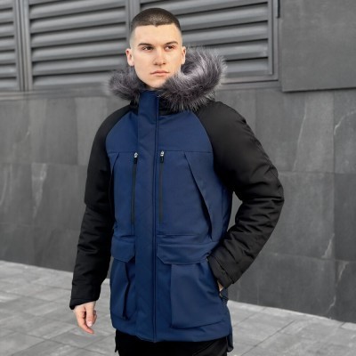 Парка чоловіча зимова з капюшоном Pobedov Seniora Udacha Gray