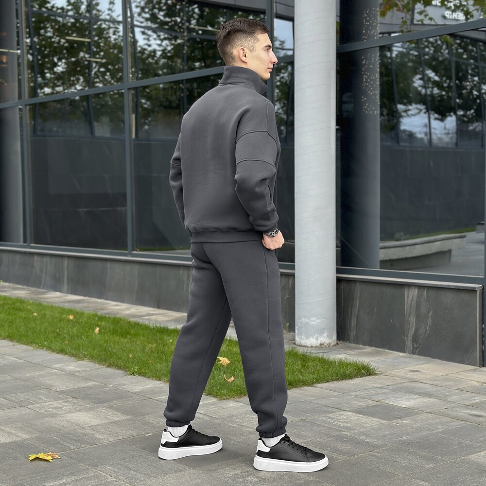 Комплект штани та кофта Pobedov Grand ЗИМА. Темно-сірий спортивний костюм
