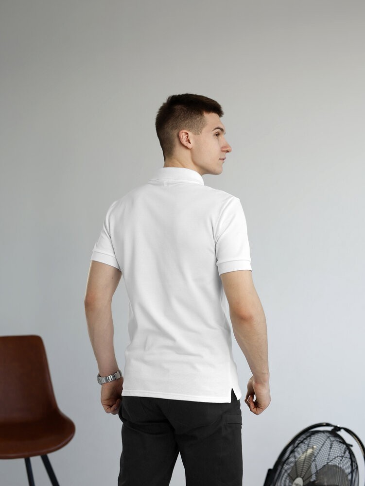 Біле базове чоловіче поло веса/літо Pobedov Royal Batal