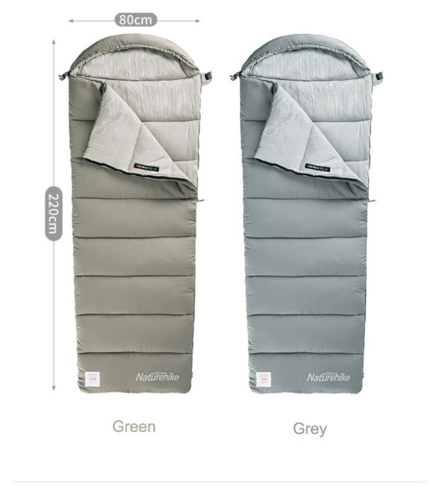 Спальний мішок з капюшоном із звичайним мішком для зберігання Naturehike M300 CNK2350WS023, зелений, лівий