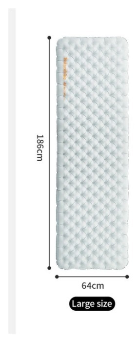 Матрац надувний одномісний UL Naturehike CNK2450WS012, 186*64, сірий