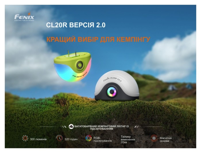 Ліхтар кемпінговий Fenix CL20R V.2.0, зелений
