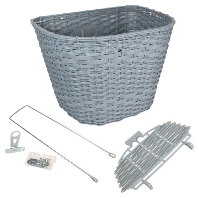 Кошик Пластик на рульову колонку 24-28" 360*250*250 мм зі стійкою 400L 25,4" CK-006S сірий з кришкою