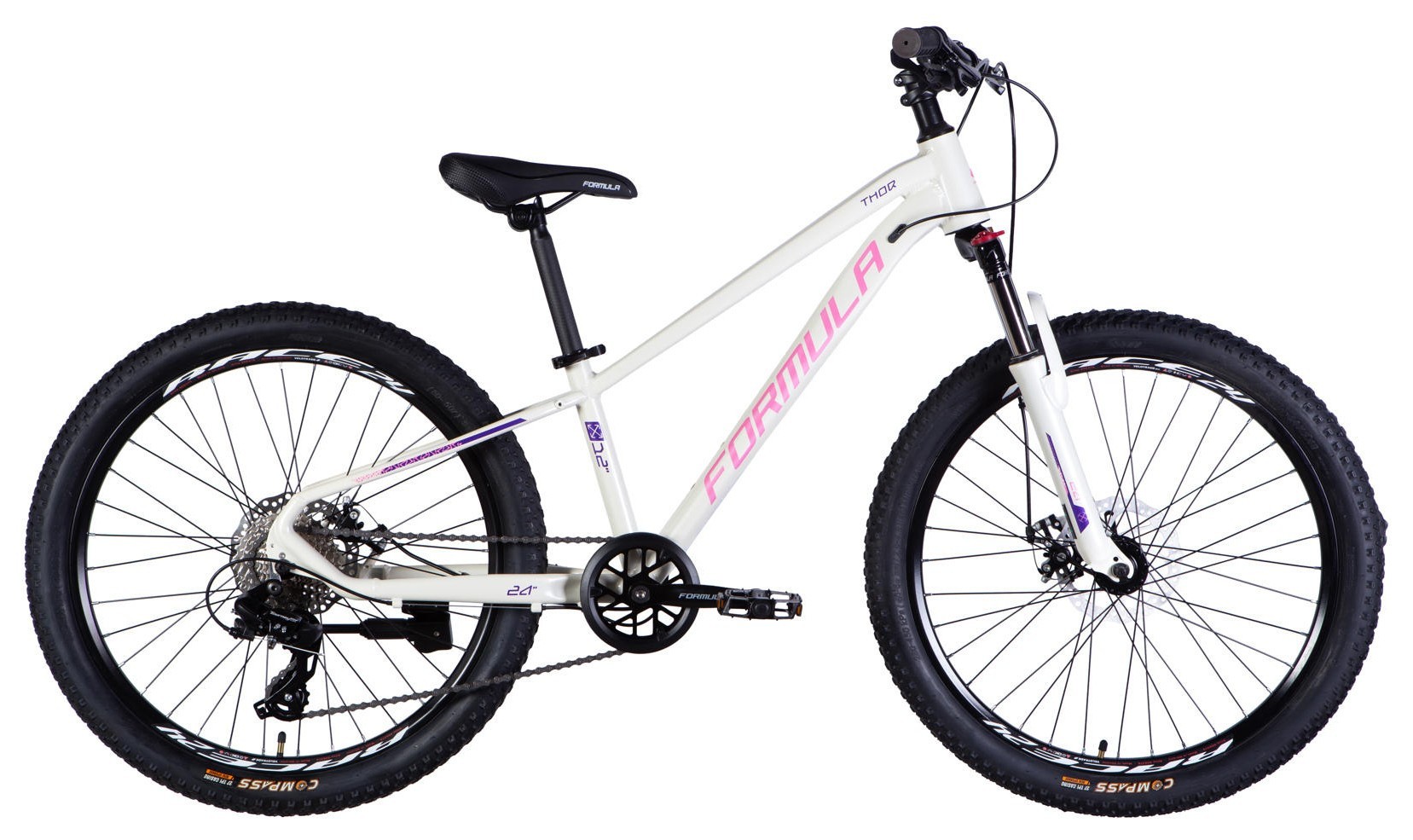 Велосипед AL 24" Formula THOR DD CS рама-12" біло-рожевий 2025