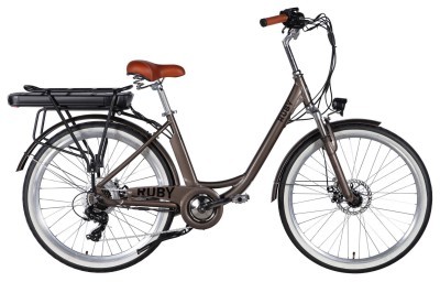 Велосипед з електроприводом 26" AL Dorozhnik eRUBY DD FR рама-17" 48B 15А*г 500Вт мокрий асфальт 2026