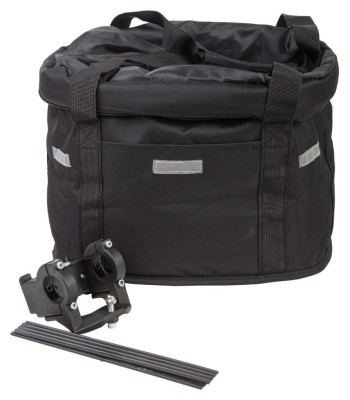 Велосумка кошик на кермо Оксфорд 30x23x25 см BRAVVOS QJ-605 чорний AM (брендоване пакування)