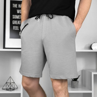 Легкі однотонні сталеві чоловічі шорти Pobedov Griz