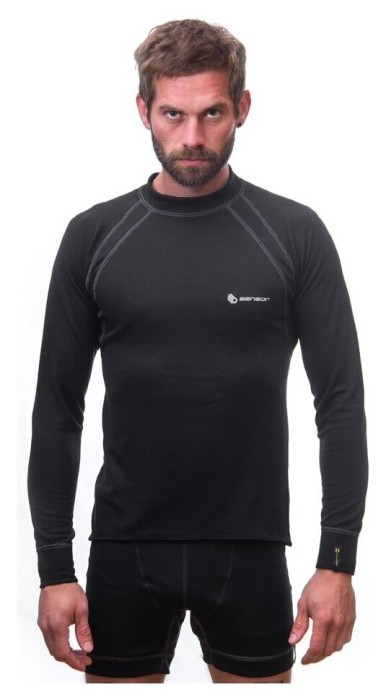 Термофутболка чоловіча Sensor Double Face LS black 24000003, SM11DF-black