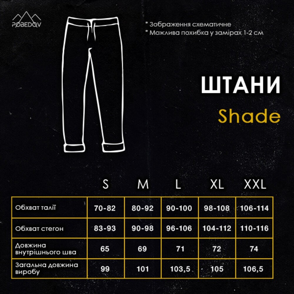 Чоловічі чорні джогери з кишенями Pobedov Shade двоколірні