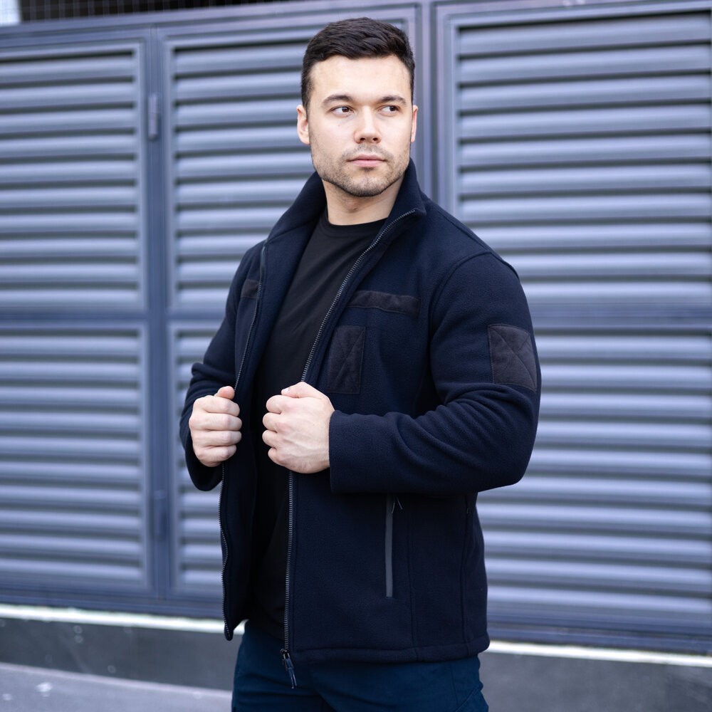 Толстовка флісова Pobedov Voin з липучками Темно-синій M BLto2 541Mdb