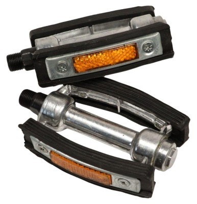 Педалі Алюміний + гума 100*70мм VLT JD-063 срiблястий з чорним 14*1,25