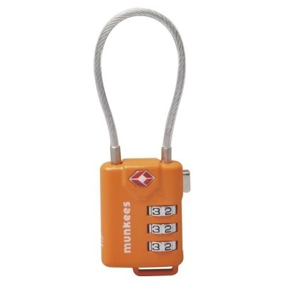 Munkees 3609 брелок-замок TSA Cable Combi Lock orange