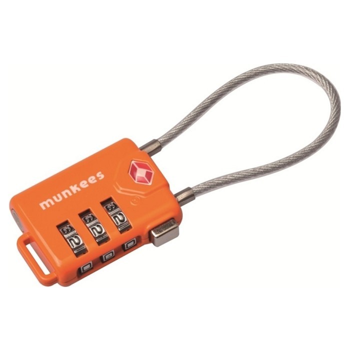 Munkees 3609 брелок-замок TSA Cable Combi Lock orange