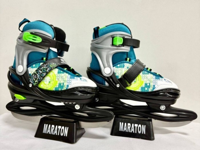 Ролики Maraton 2in1 Pro Atletico зелено-голубі (38-41)