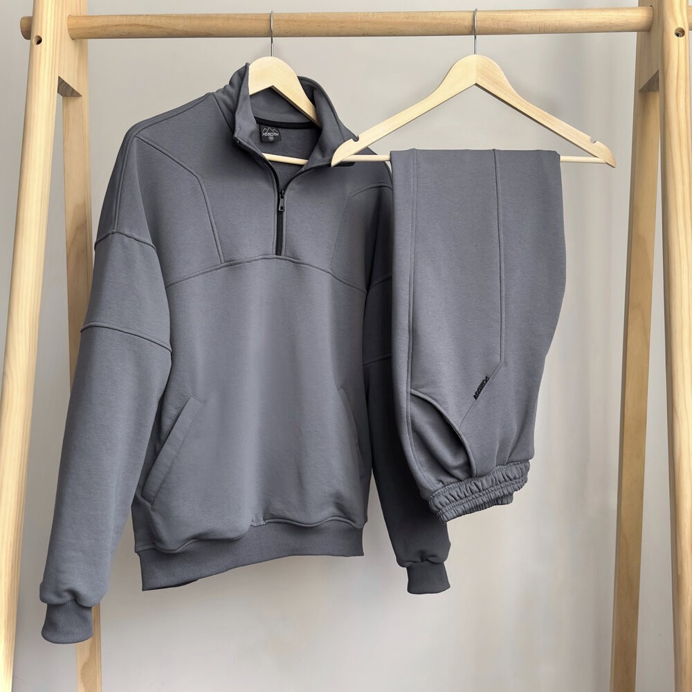 Спортивний костюм чоловічий графіт кофта зі штанами Pobedov Grand