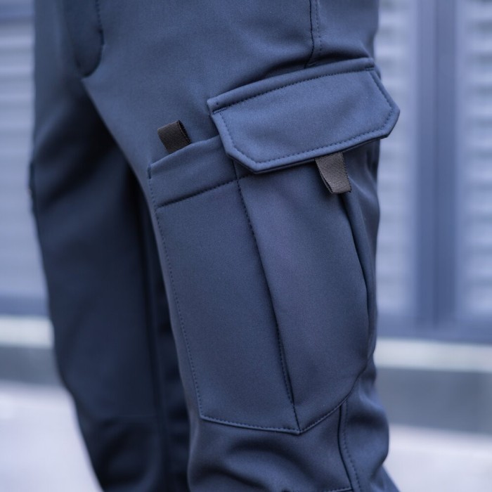 Штани карго чоловічі весняні з кишенями наві Pobedov Static