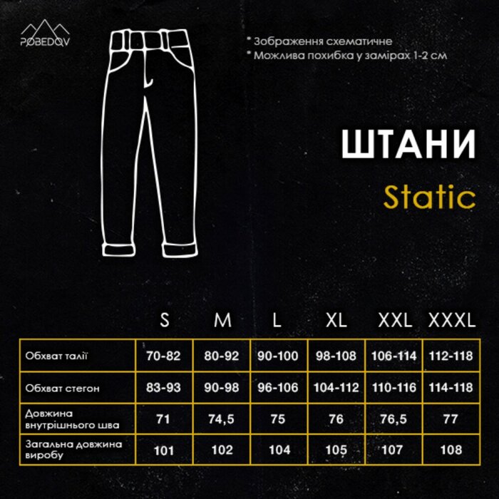 Штани карго чоловічі весняні з кишенями наві Pobedov Static