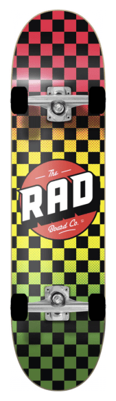 RAD Скейтборд Checkers Complete Skateboard 8" - Rasta Fade