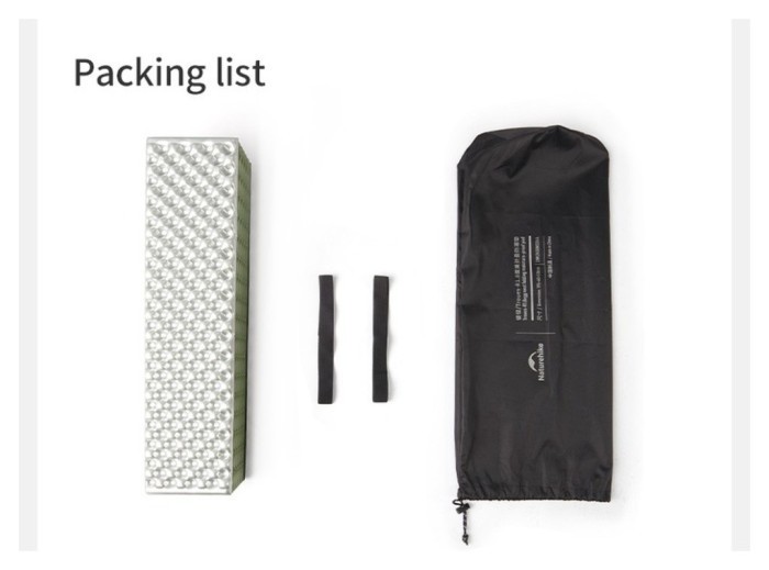 Килимок туристичний складаний одномісний IXPE Naturehike CNK2450WS044 з алюмінієвою плівкою, 195x60x1.8 см, синій