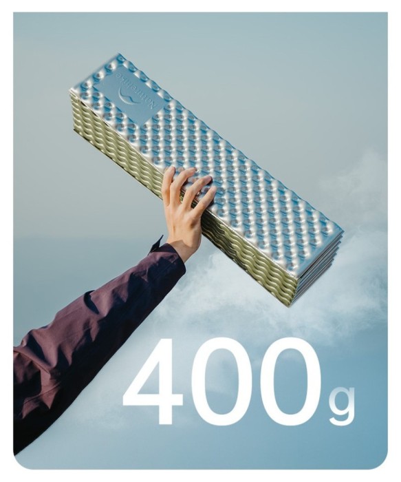 Килимок туристичний складаний одномісний IXPE Naturehike CNK2450WS044 з алюмінієвою плівкою, 195x60x1.8 см, синій