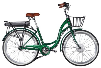 Велосипед уцінений з електроприводом 26" ST Dorozhnik eAQUAMARINE BH рама-17" 36B 13А*г 500Вт зелений YS 902 з кошиком 2026