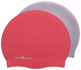 Шапочка для плавання двостороння MadWave Reverse CHAMPION M055001 (силікон), рожево-сіра