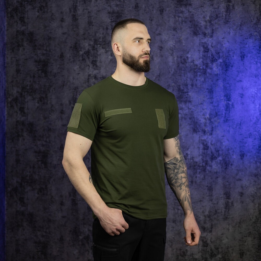 Футболка чоловіча однотонна хакі Pobedov Peremoga Військова