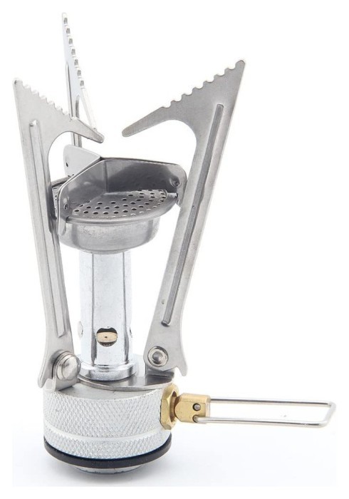 Набір Газовий пальник BRS-1 складний + Газовий балон різьбовий бутановий Quest, 450гр