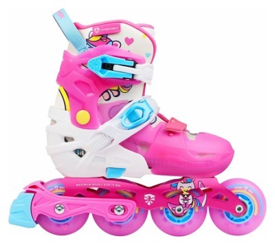 LED Дитячі розсувні ролики Flying Eagle L6 Lumos рожеві 38-42
