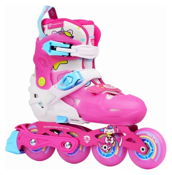 LED Дитячі розсувні ролики Flying Eagle L6 Lumos рожеві 38-42