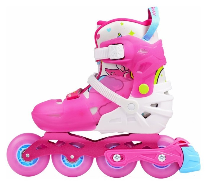 LED Дитячі розсувні ролики Flying Eagle L6 Lumos рожеві 38-42