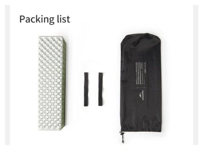 Килимок туристичний складаний двомісний IXPE Naturehike CNK2450WS044 з алюмінієвою плівкою, 200x120x1.8 см, синій