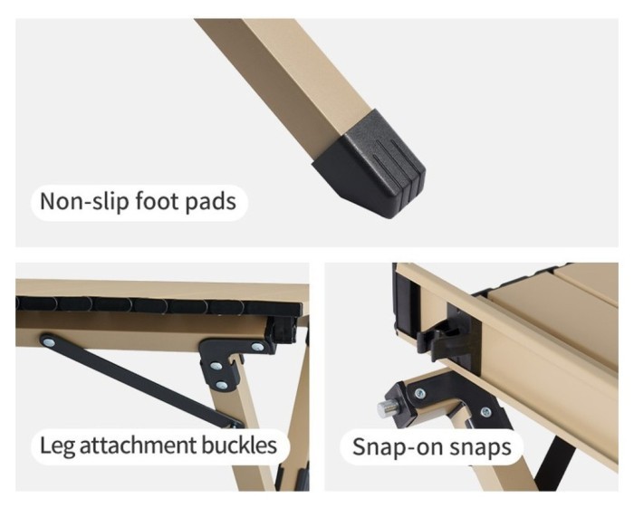 Складаний стіл Naturehike Star Jane T01 CNK2550JJ018, 89х60 см, вуглецева сталь, бежевий