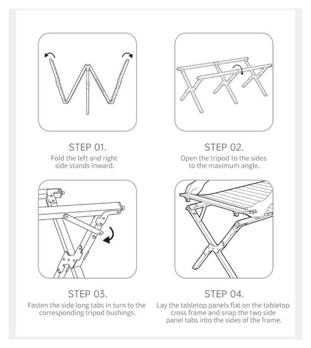 Складаний стіл Naturehike Star Jane T01 CNK2550JJ018, 89х60 см, вуглецева сталь, бежевий