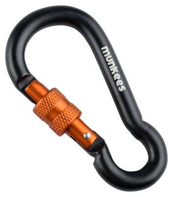 Munkees 3247 карабін Pear with Screw Lock 7 mm x 70 mm black