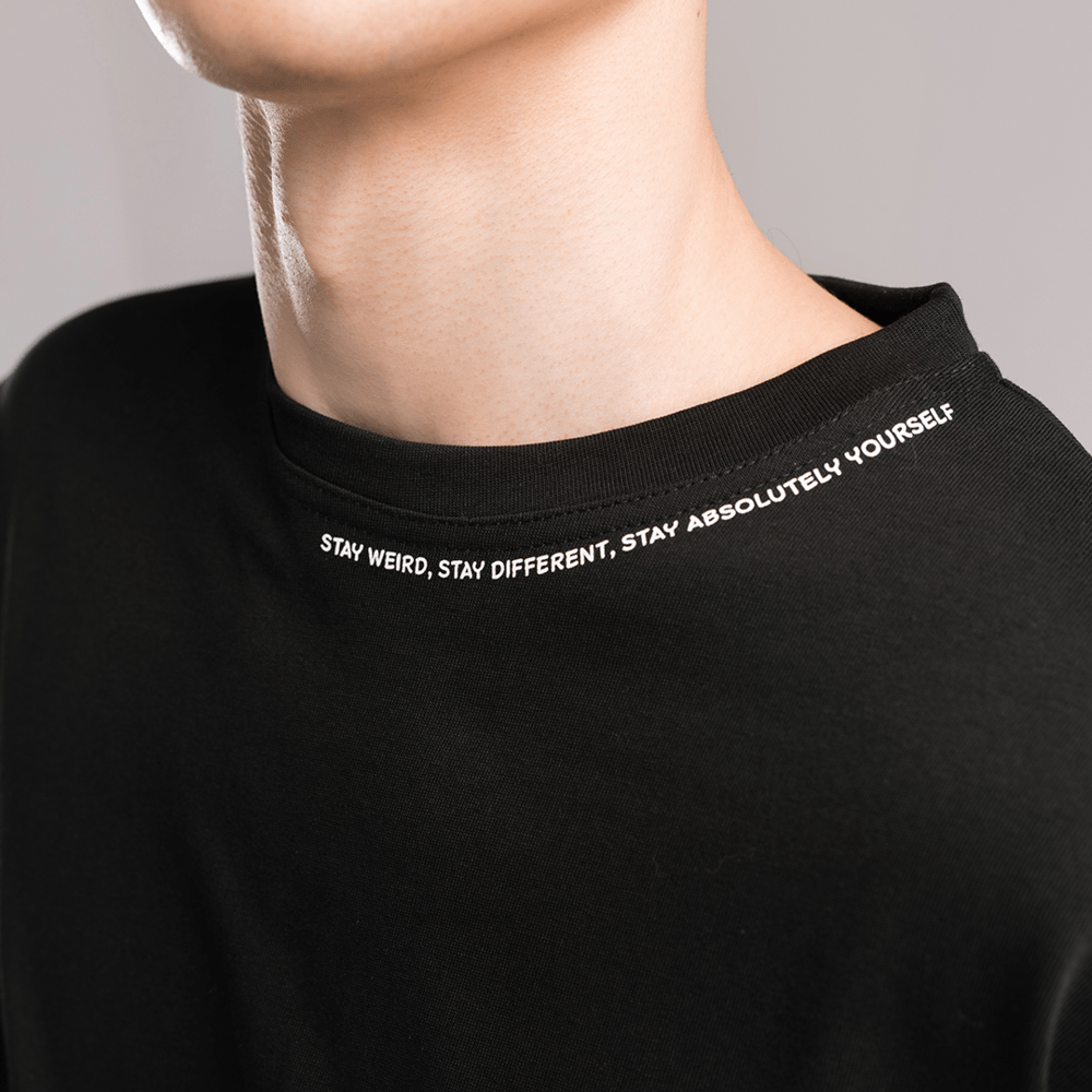 Базова чорна оверсайз футболка чоловіча весна літо однотон. Футболка оверсайз Pobedov Onyx