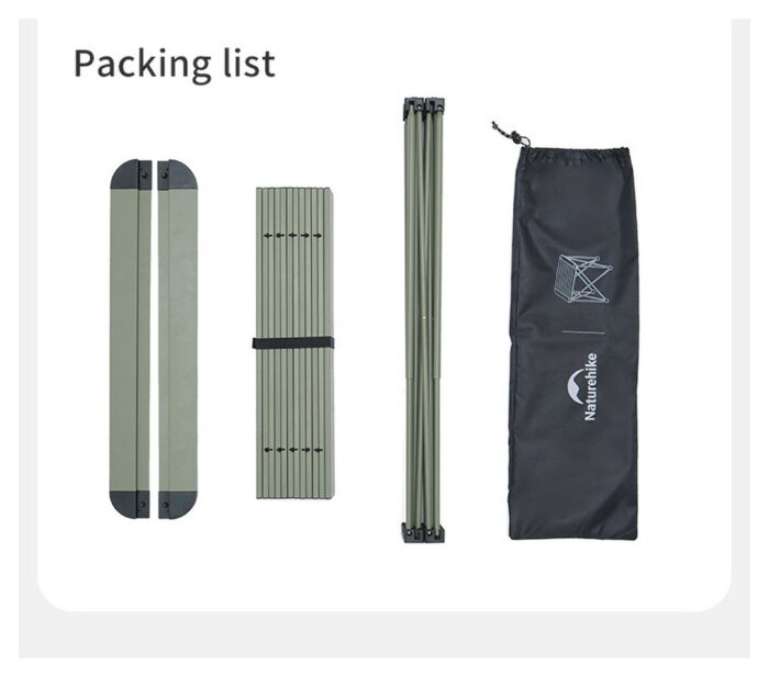 Складаний стіл Naturehike CNK2450JJ013, M, алюміній, сірий