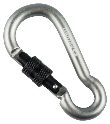 Munkees 3247 карабін Pear with Screw Lock 7 mm x 70 mm grey