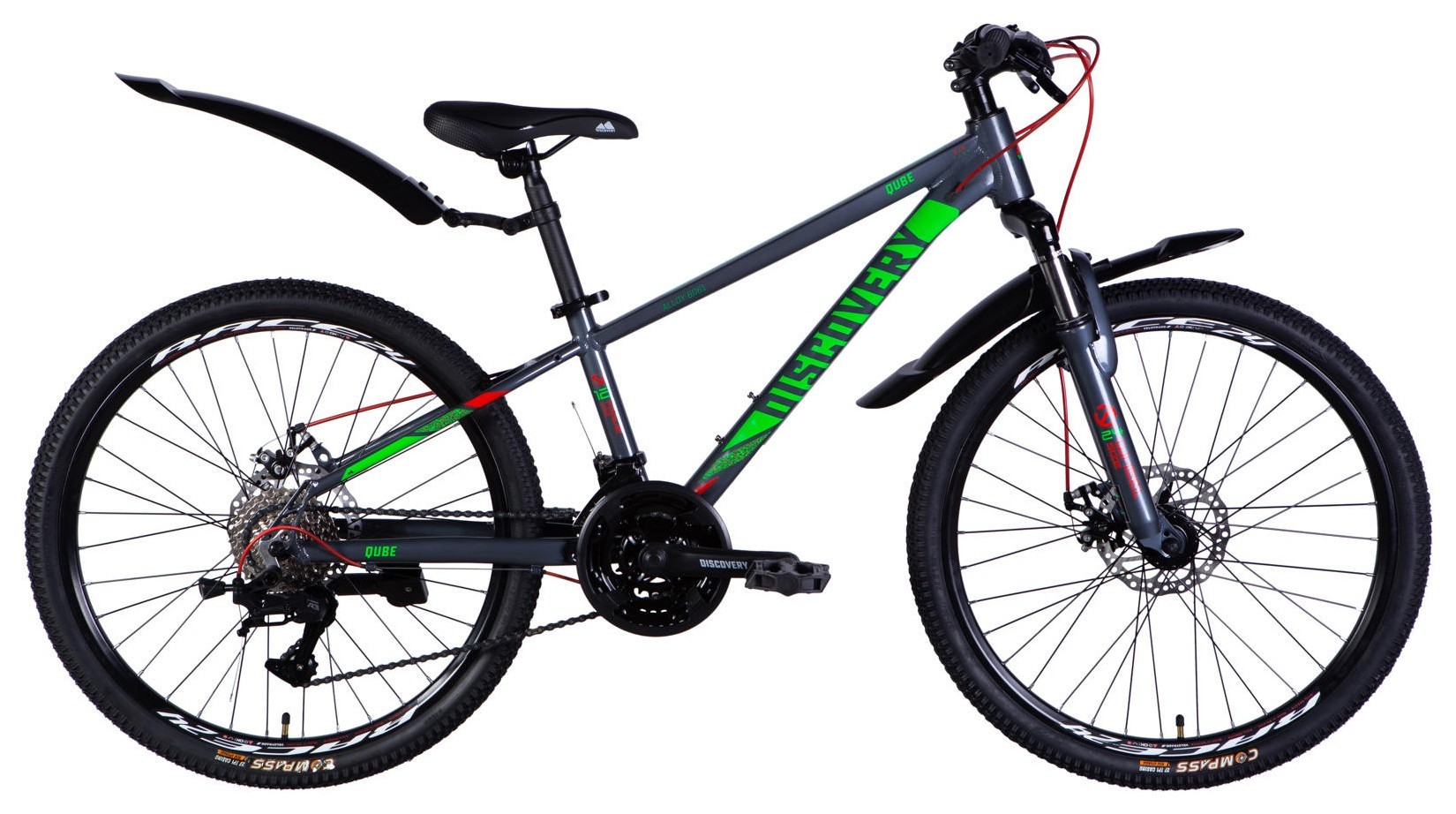 Велосипед AL 24" Discovery QUBE DD CS рама-11,5" сірий 2025