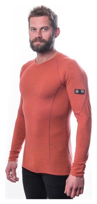 Термофутболка чоловіча Sensor Merino Active LS terracotta 23200037, SM11MA-terracotta-S