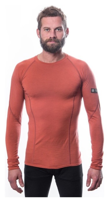 Термофутболка чоловіча Sensor Merino Active LS terracotta 23200037, SM11MA-terracotta-S