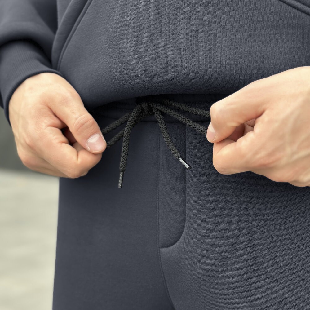 Темно-сірий спортивний чоловічий костюм осінь/зима Pobedov Space. Сірий спортивний костюм.