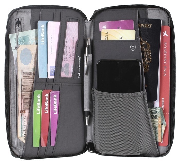 Гаманець Lifeventure Recycled RFID Travel Wallet grey
