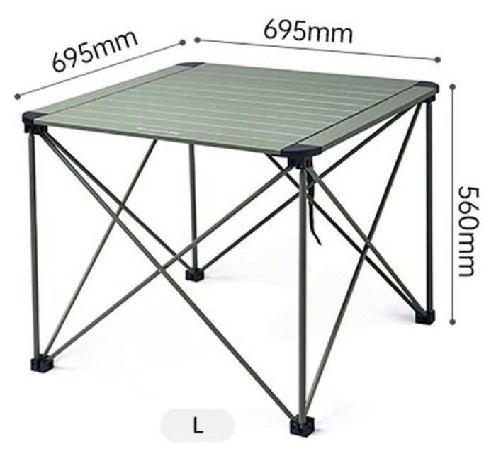 Складаний стіл Naturehike CNK2450JJ013, L, алюміній, сірий