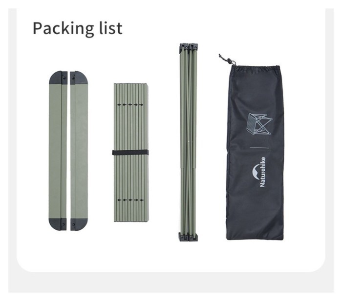 Складаний стіл Naturehike CNK2450JJ013, L, алюміній, сірий