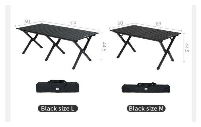 Складаний стіл Naturehike Star Jane T01 CNK2550JJ018, 119х60 см, вуглецева сталь, чорний
