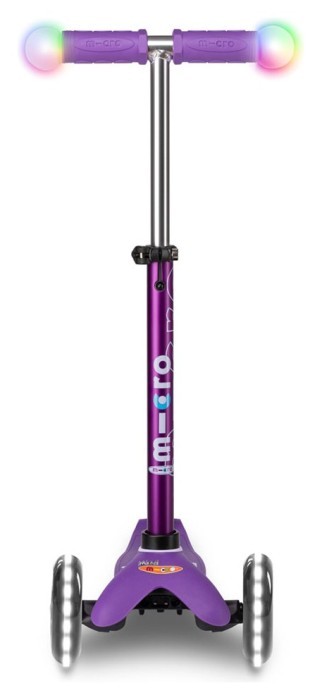 Самокат MICRO серії "Mini Deluxe Magic" – ФІОЛЕТОВИЙ (до 50 kg, триколісний, світло)