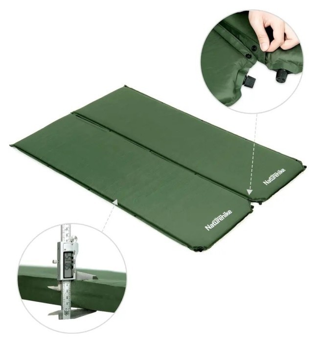 Матрац cамонадувний 5 см Naturehike NH20DZ003, темно-зелений