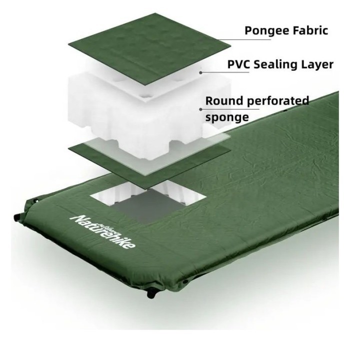 Матрац cамонадувний 5 см Naturehike NH20DZ003, темно-зелений